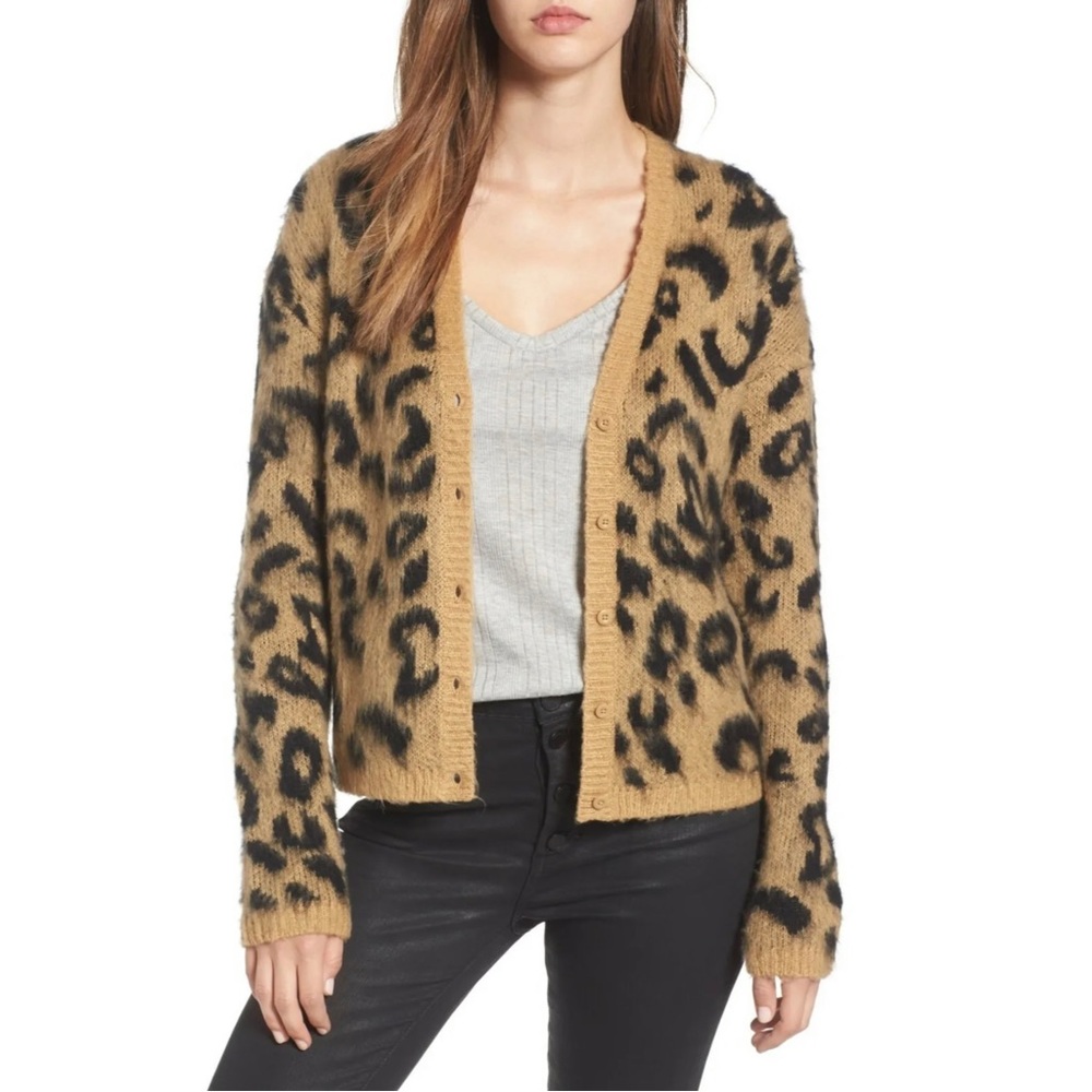 NWOT Nordstrom B.P. Leopard Cardigan Sweater